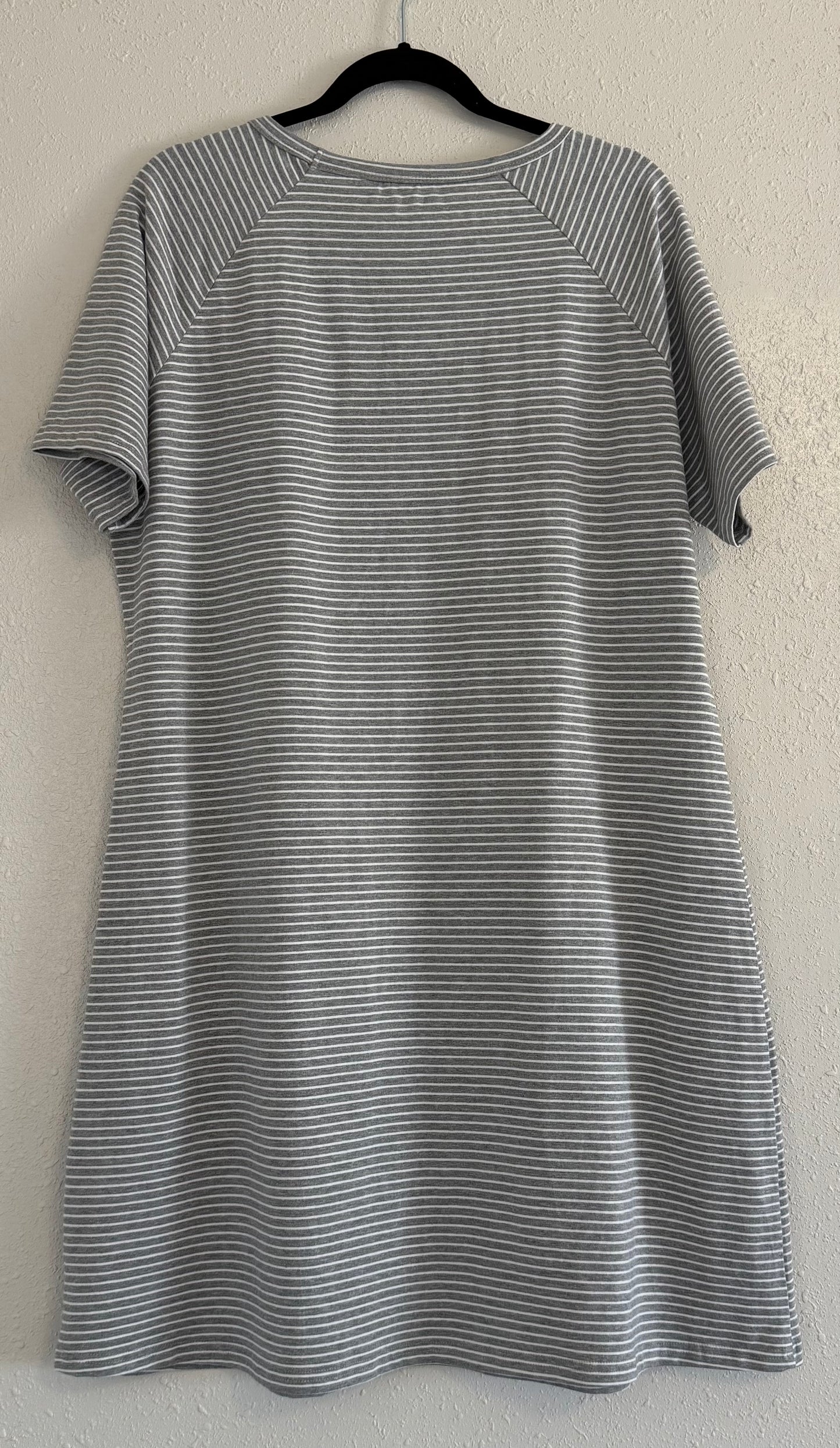 Grey Striped T-shirt Dress