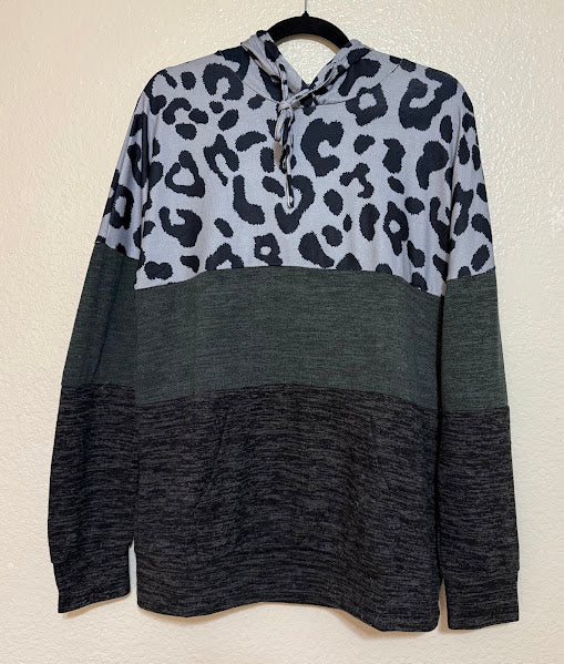 Cheetah Color Block Pullover