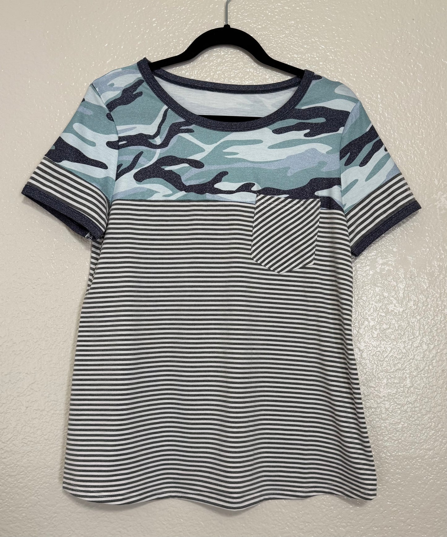Not So Camo Striped Pocket Tee