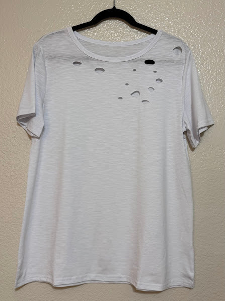 White Cut Out T-shirt