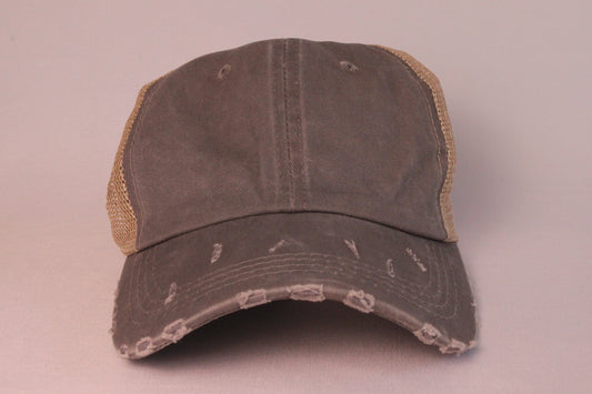 Gray Distressed Hat