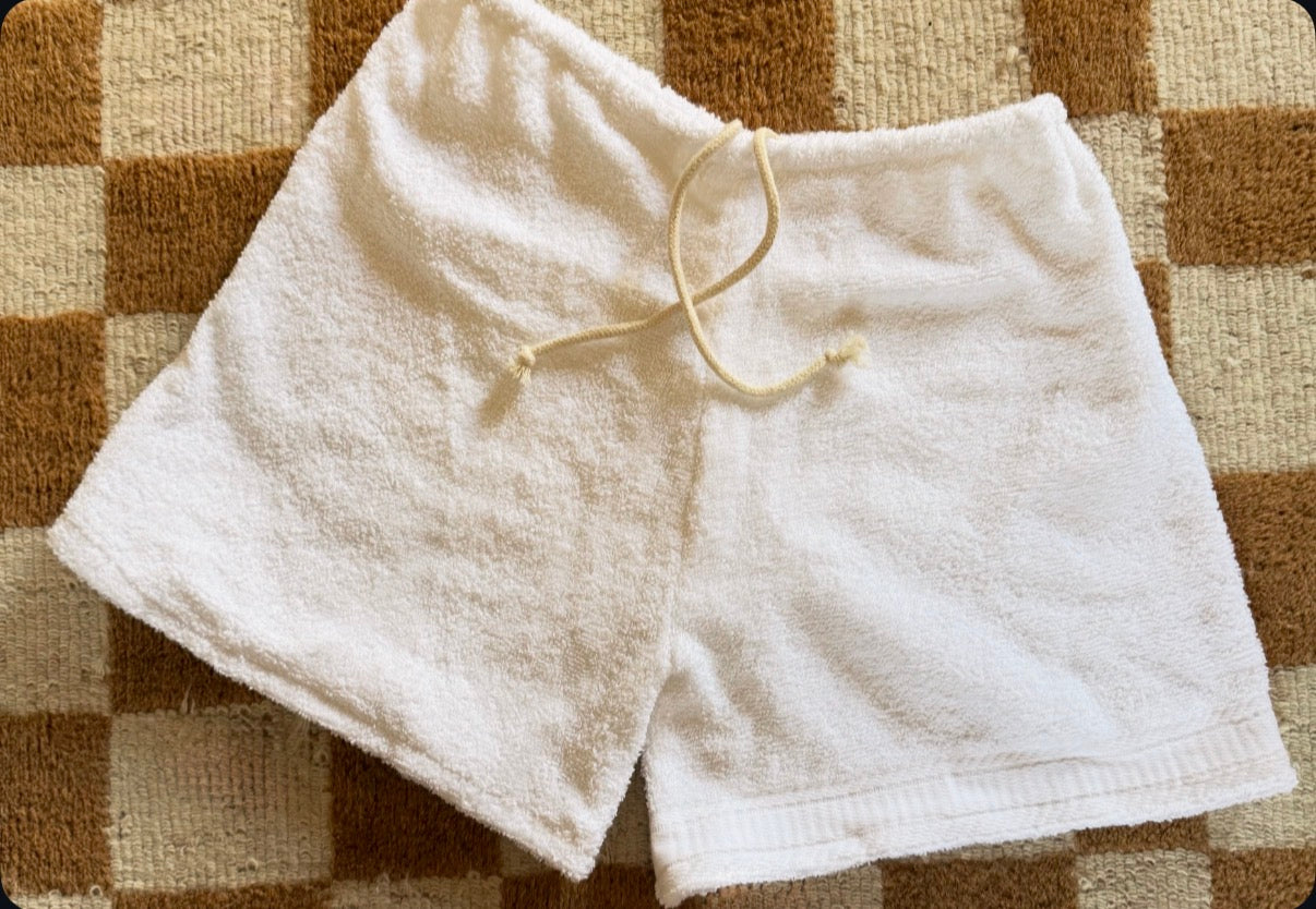 Towel shorts Cord waisteband