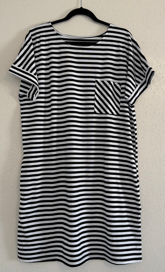 Black + White T-shirt Dress