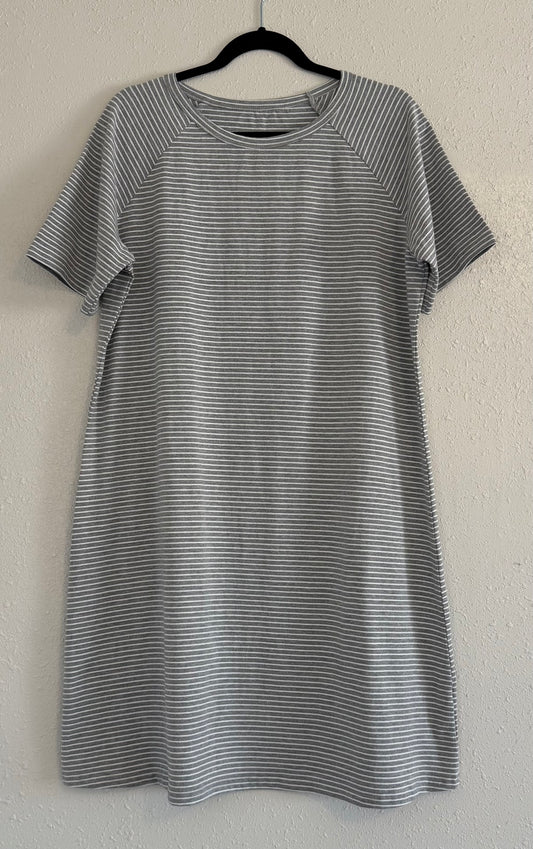 Grey Striped T-shirt Dress